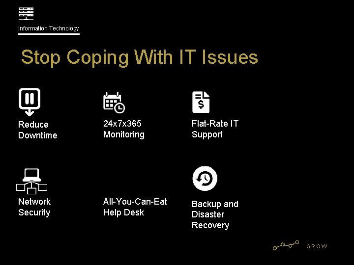 Information Technology Stop Coping With IT Issues Reduce Downtime 24 x 7 x 365