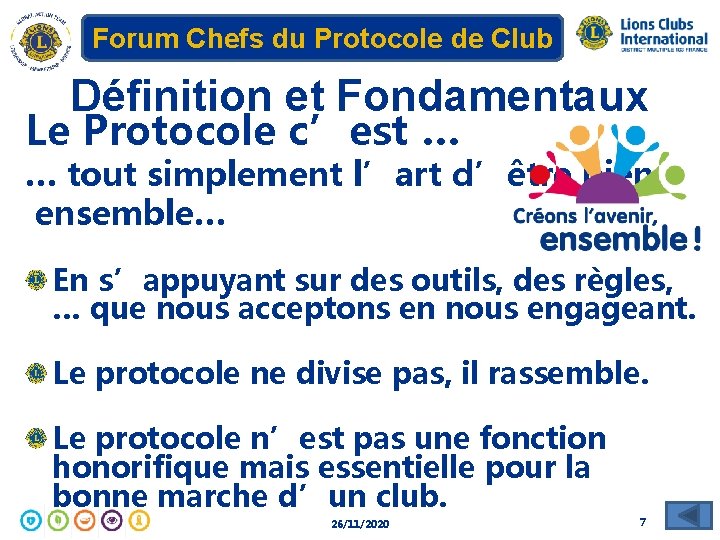 Forum Chefs du Protocole de Club Définition et Fondamentaux Le Protocole c’est … …