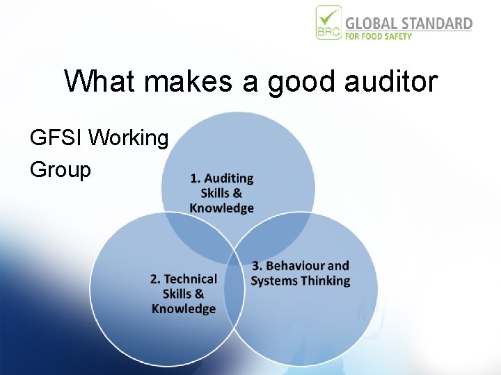 What makes a good auditor GFSI Working Group 