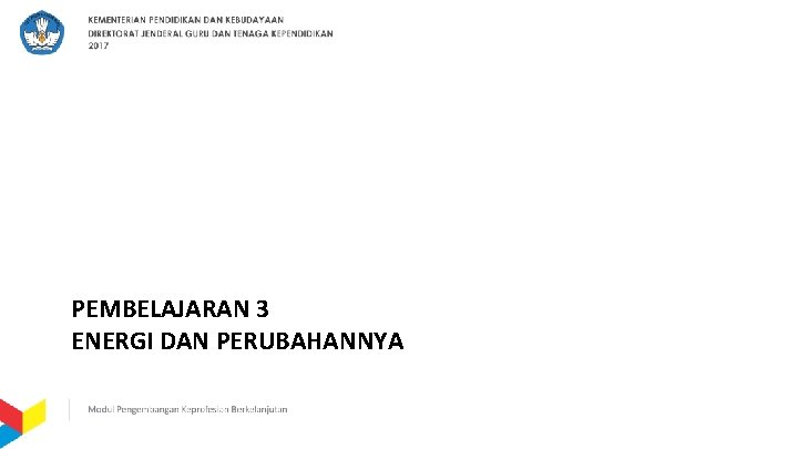 PEMBELAJARAN 3 ENERGI DAN PERUBAHANNYA 