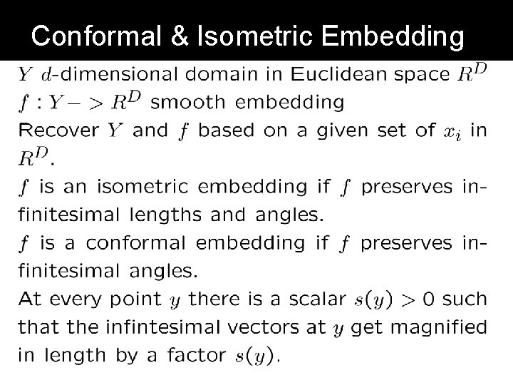 Conformal & Isometric Embedding 