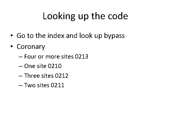 Looking up the code • Go to the index and look up bypass •