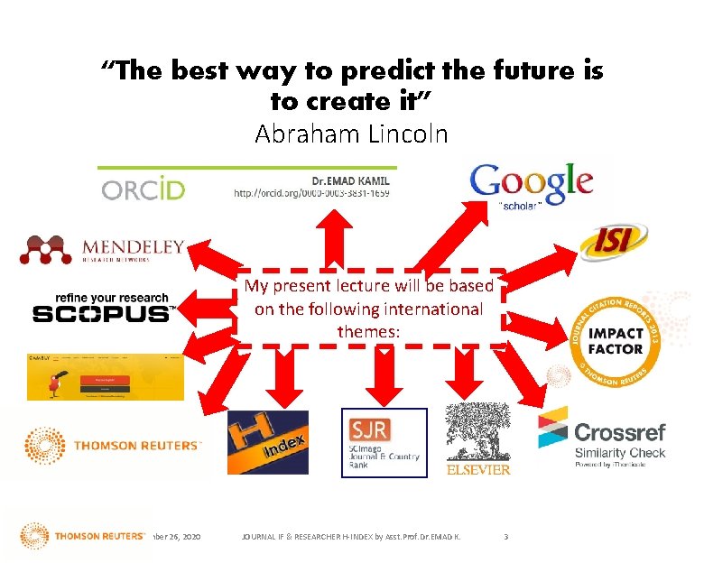 “The best way to predict the future is to create it” Abraham Lincoln My