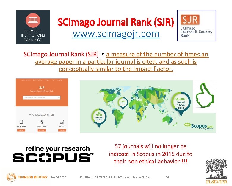 SCImago Journal Rank (SJR) www. scimagojr. com SCImago Journal Rank (SJR) is a measure