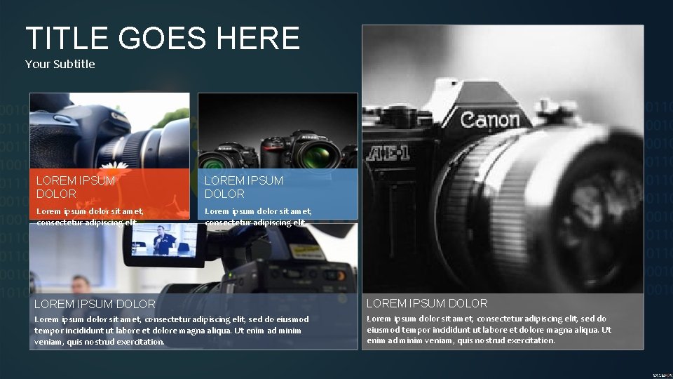 TITLE GOES HERE Your Subtitle LOREM IPSUM DOLOR Lorem ipsum dolor sit amet, consectetur