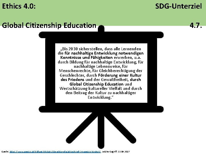Ethics 4. 0: SDG-Unterziel Global Citizenship Education „Bis 2030 sicherstellen, dass alle Lernenden die