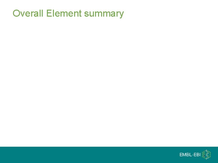 Overall Element summary 