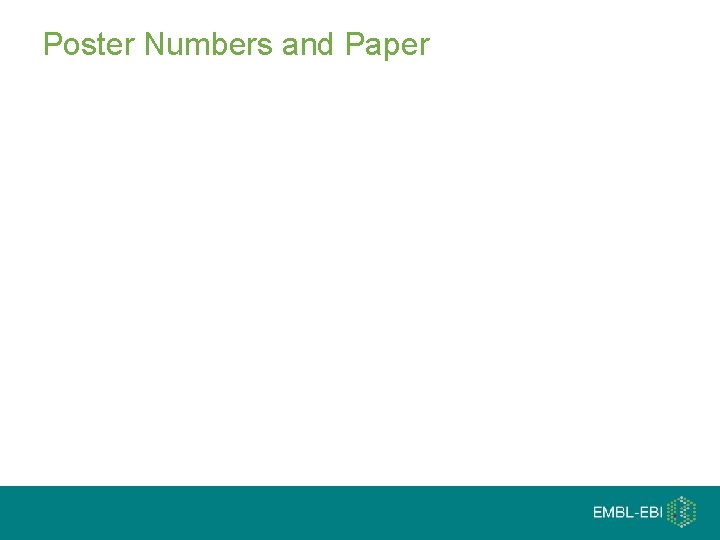 Poster Numbers and Paper 