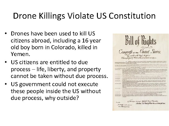 Drone Killings Violate US Constitution • Drones have been used to kill US citizens