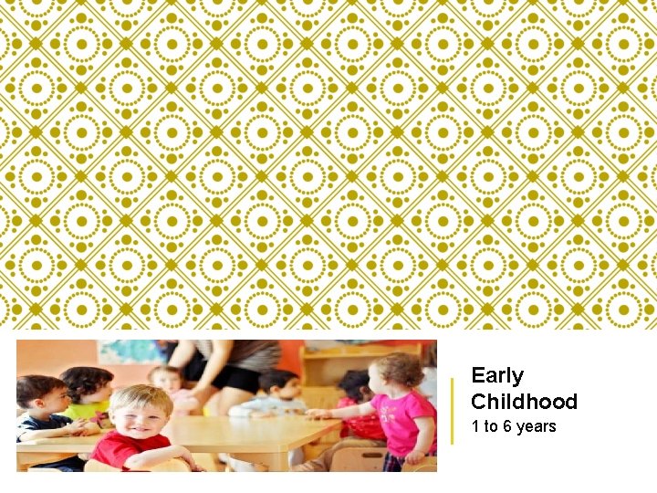 Early Childhood 1 to 6 years 