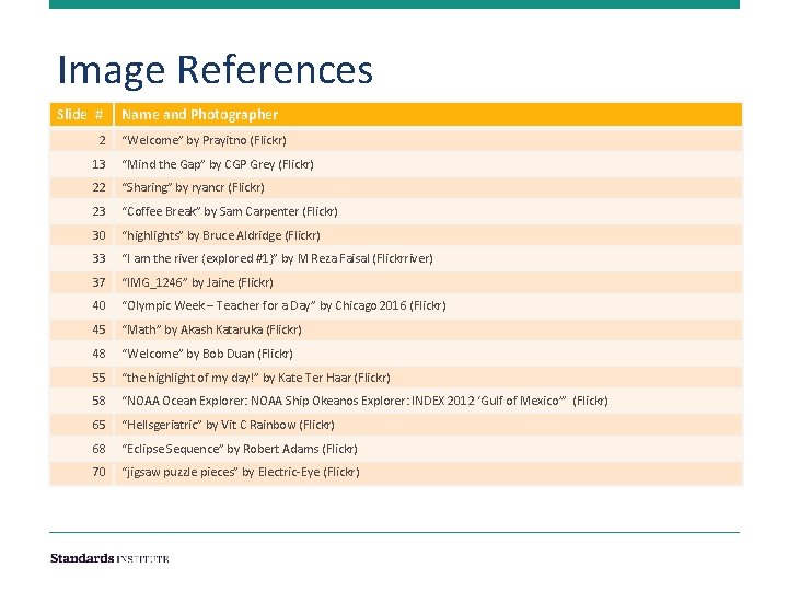 Image References Slide # 2 Name and Photographer “Welcome” by Prayitno (Flickr) 13 “Mind