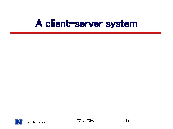 A client-server system Computer Science CS 425/CS 625 12 A client-server system Computer Science CS 425/CS 625 12