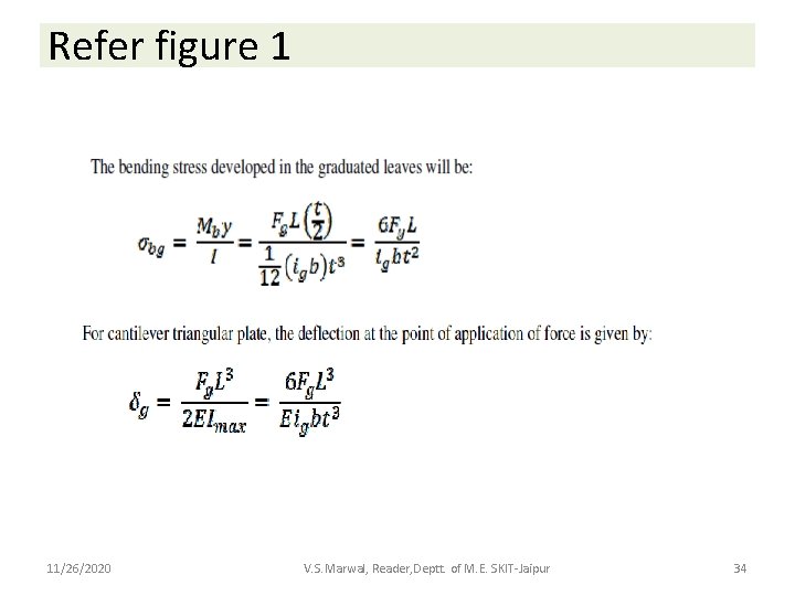 Refer figure 1 11/26/2020 V. S. Marwal, Reader, Deptt. of M. E. SKIT-Jaipur 34