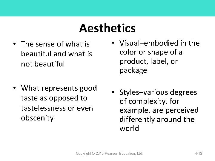 Aesthetics • The sense of what is beautiful and what is not beautiful •