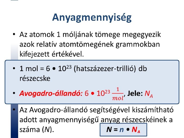 Anyagmennyiség 