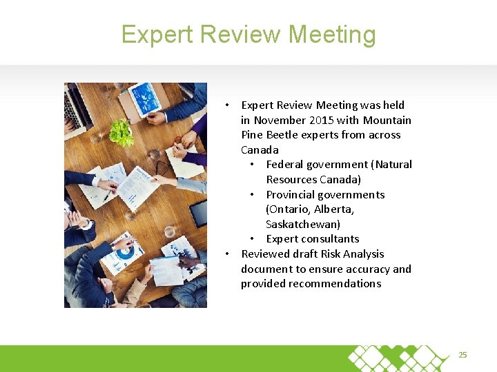Expert Review Meeting • Expert Review Meeting was held in November 2015 with Mountain