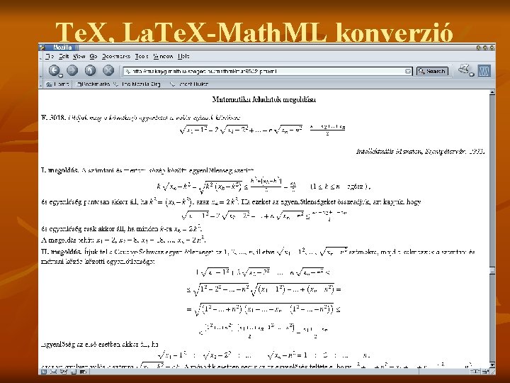 Te. X, La. Te. X-Math. ML konverzió 