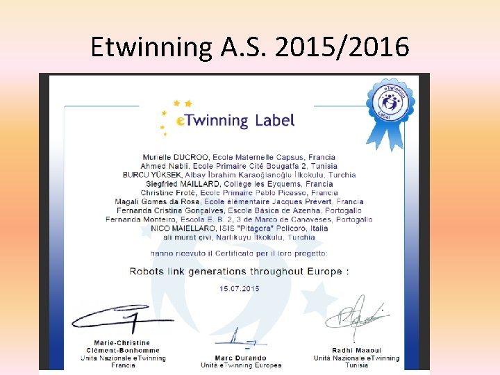 Etwinning A. S. 2015/2016 