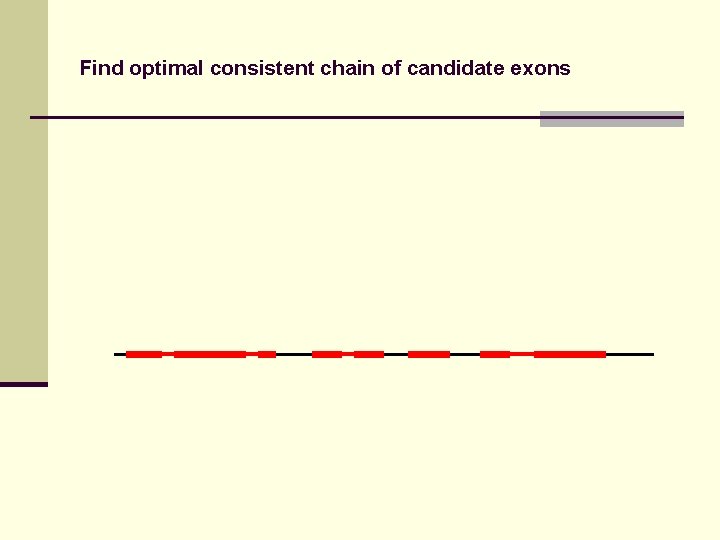 Find optimal consistent chain of candidate exons 