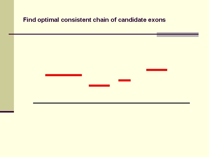 Find optimal consistent chain of candidate exons 