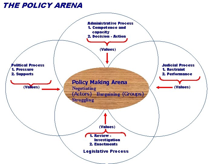 THE POLICY ARENA Administrative Process 1. Competence and capacity 2. Decision - Action (Values)