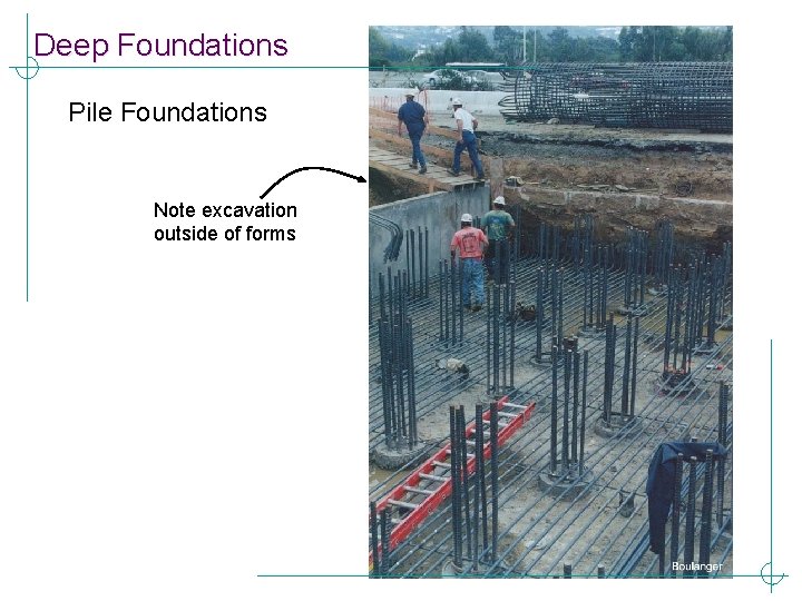 Deep Foundations Pile Foundations Note excavation outside of forms 