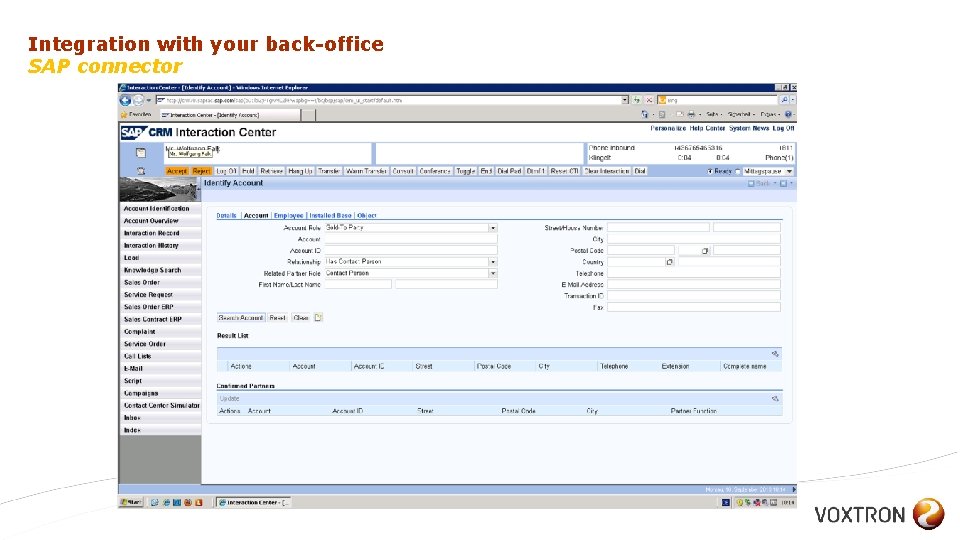Integration with your back-office SAP connector 