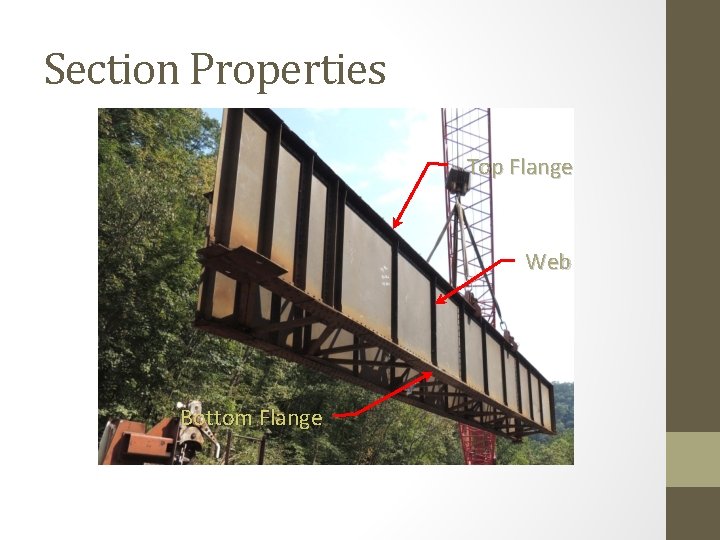 Section Properties Top Flange Web Bottom Flange 