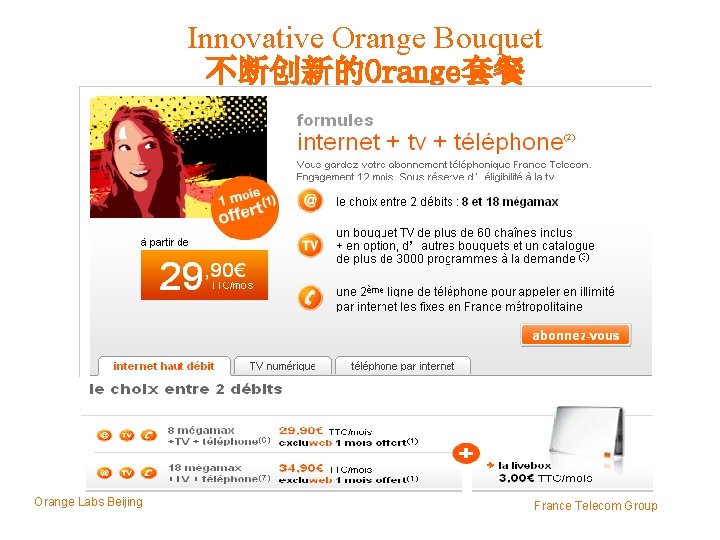 Innovative Orange Bouquet 不断创新的Orange套餐 Orange Labs Beijing France Telecom Group 