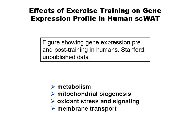 Effects of Exercise Training on Gene Expression Profile in Human sc. WAT Figure showing