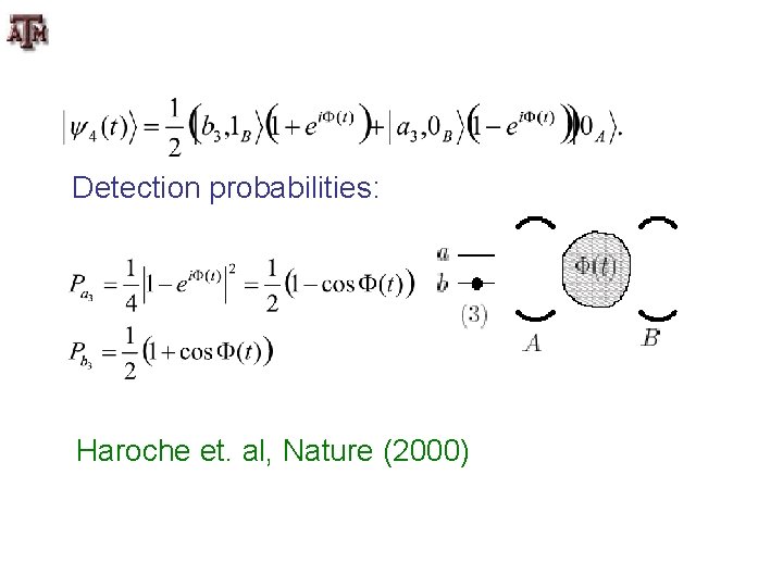 Detection probabilities: Haroche et. al, Nature (2000) 