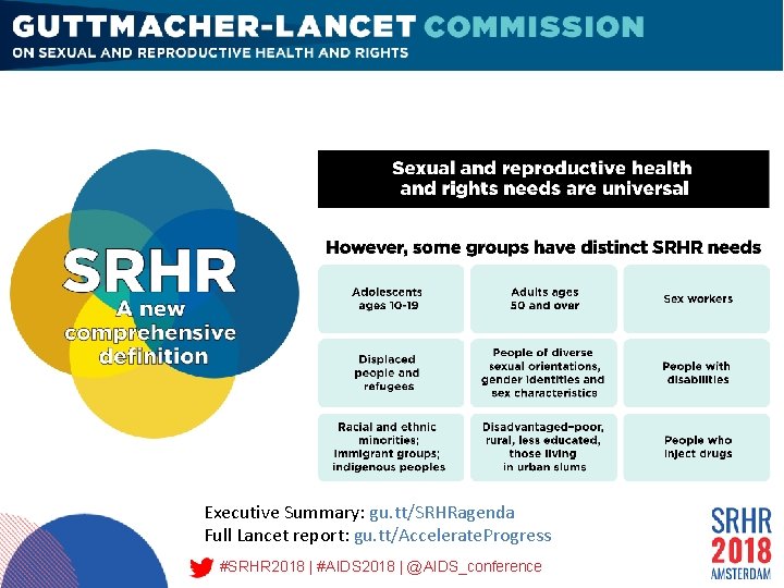 Executive Summary: gu. tt/SRHRagenda Full Lancet report: gu. tt/Accelerate. Progress #SRHR 2018 | #AIDS