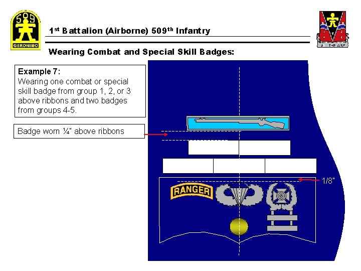 1 st Battalion (Airborne) 509 th Infantry Wearing Combat and Special Skill Badges: Example