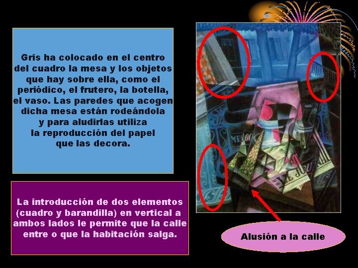 Gris ha colocado en el centro del cuadro la mesa y los objetos que