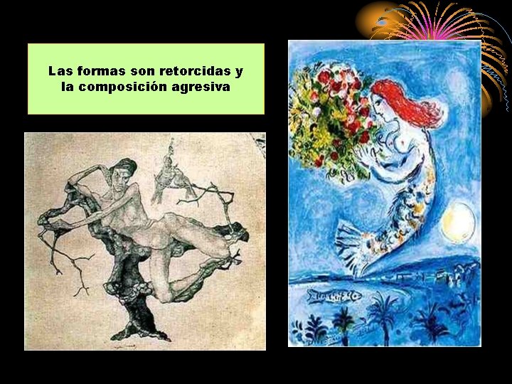 Las formas son retorcidas y la composición agresiva 