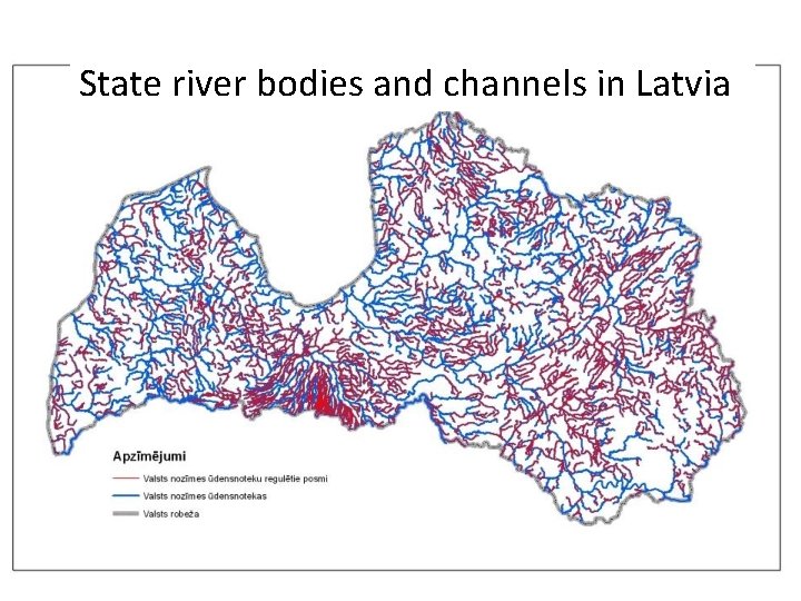State river bodies and channels in Latvia 