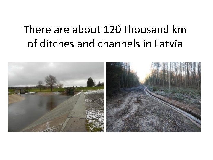 There about 120 thousand km of ditches and channels in Latvia 