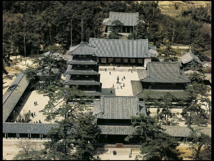 Aerial View of Horyuji Compound. Asuka period, 7 th century CE. 