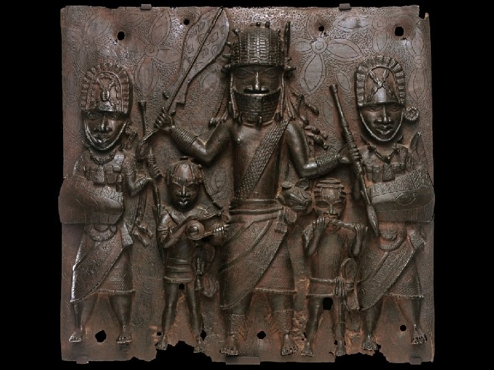 Plaque: Warrior Chief Flanked by Warriors and Attendants. Middle period, c. 1550– 1650 CE.