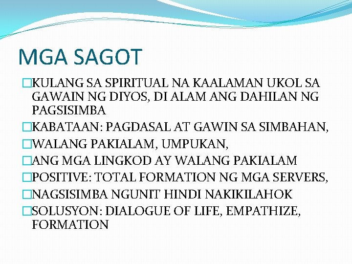 MGA SAGOT �KULANG SA SPIRITUAL NA KAALAMAN UKOL SA GAWAIN NG DIYOS, DI ALAM MGA SAGOT �KULANG SA SPIRITUAL NA KAALAMAN UKOL SA GAWAIN NG DIYOS, DI ALAM