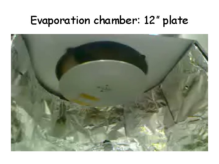 Evaporation chamber: 12” plate 