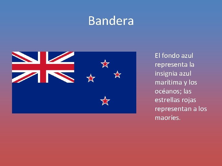 Bandera El fondo azul representa la insignia azul marítima y los océanos; las estrellas