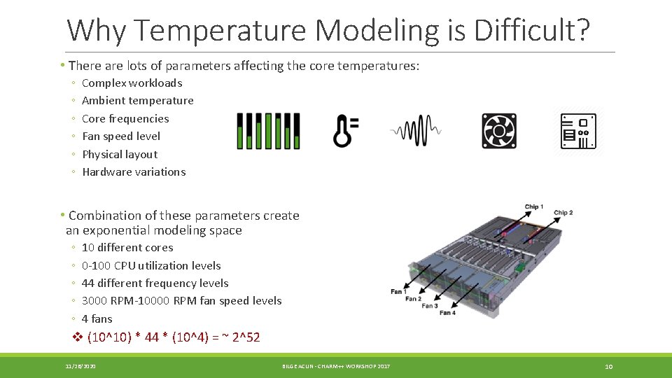 Why Temperature Modeling is Difficult? • There are lots of parameters affecting the core