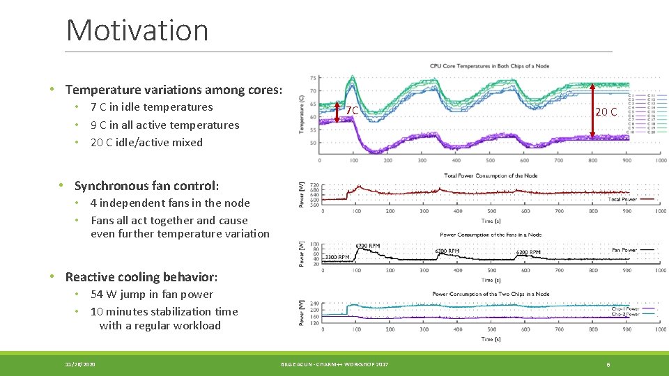 Motivation • Temperature variations among cores: • 7 C in idle temperatures • 9