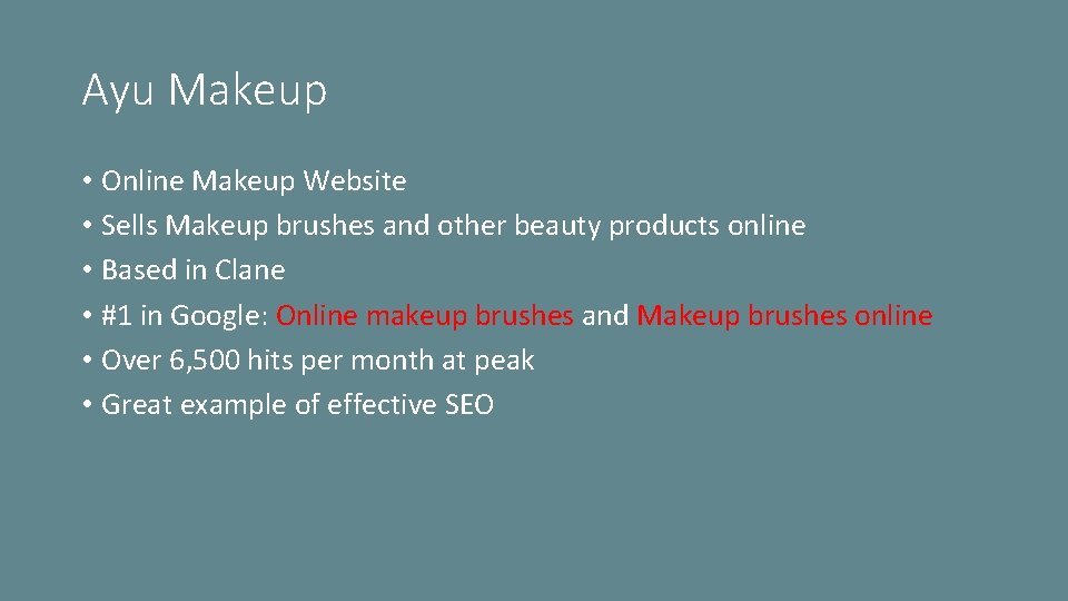 Ayu Makeup • Online Makeup Website • Sells Makeup brushes and other beauty products