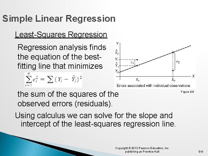 Simple Linear Regression Least-Squares Regression analysis finds the equation of the bestfitting line that