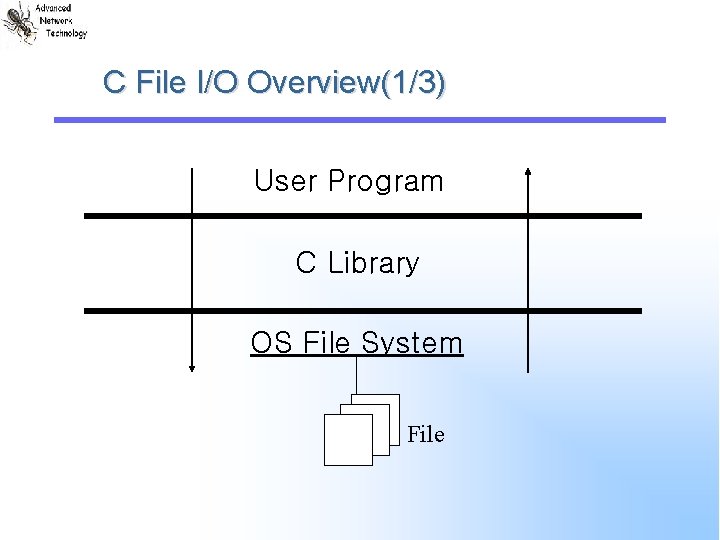 C File I/O Overview(1/3) User Program C Library OS File System File 