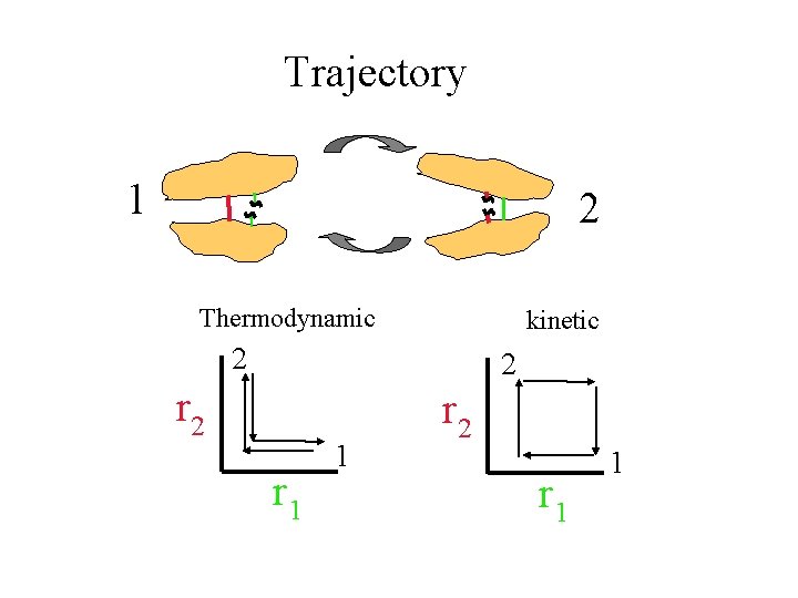 Trajectory 1 2 Thermodynamic kinetic 2 2 r 1 1 r 2 r 1