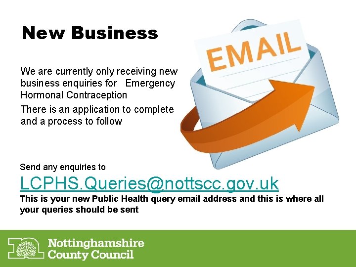 New Business We are currently only receiving new business enquiries for Emergency Hormonal Contraception