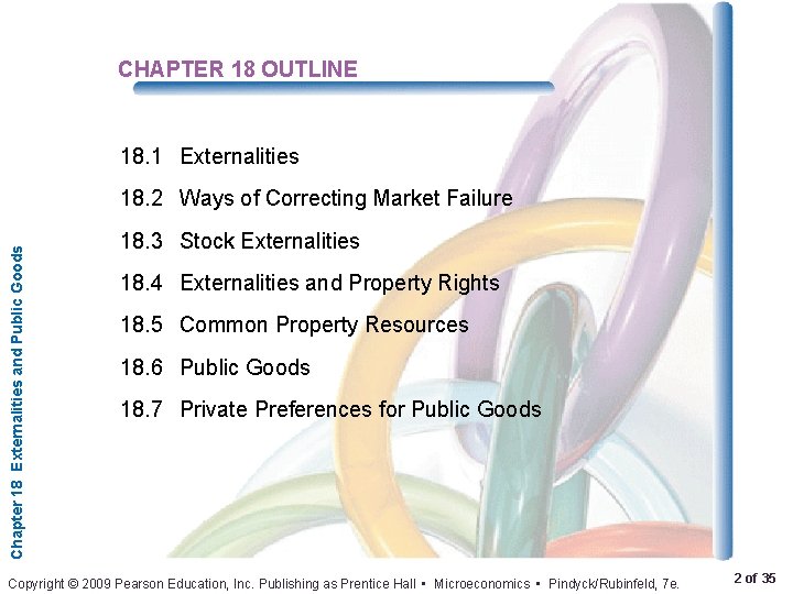 CHAPTER 18 OUTLINE 18. 1 Externalities Chapter 18 Externalities and Public Goods 18. 2
